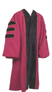 Faculty Deluxe Doctoral Gown with Velvet Sleeves and Front - Matte Finish